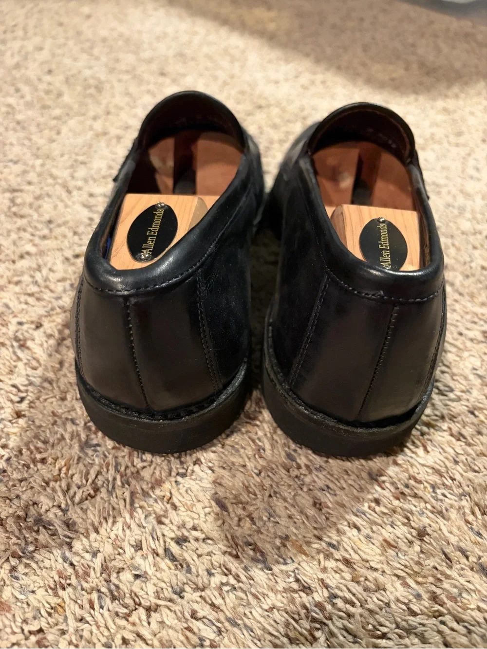 Allen Edmonds Black Leather Penny-Style Loafers